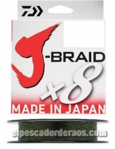 Trenzado Daiwa J-Braid x8 Verde 300 mts
